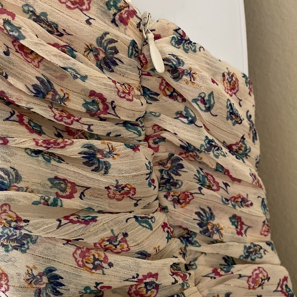Zara Floral Ruched  women mini dress M  cottage-core fairy boho coquette Y2K - Picture 12 of 15